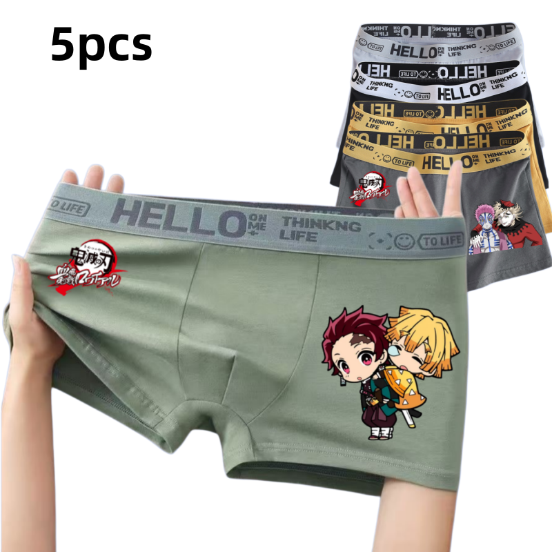 Anime Cosplay Tanjiro - 5pcs Anime Demon Slayer Printed Men