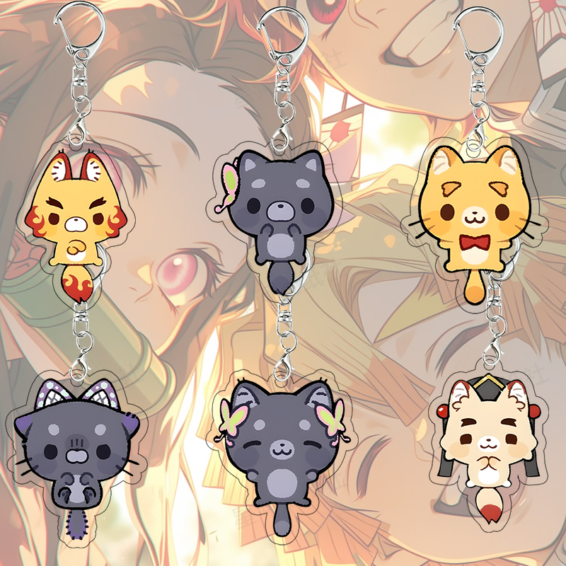 Cosplay Anime Tsunade - Animals Demon Slayer Acrylic Keychain Cat