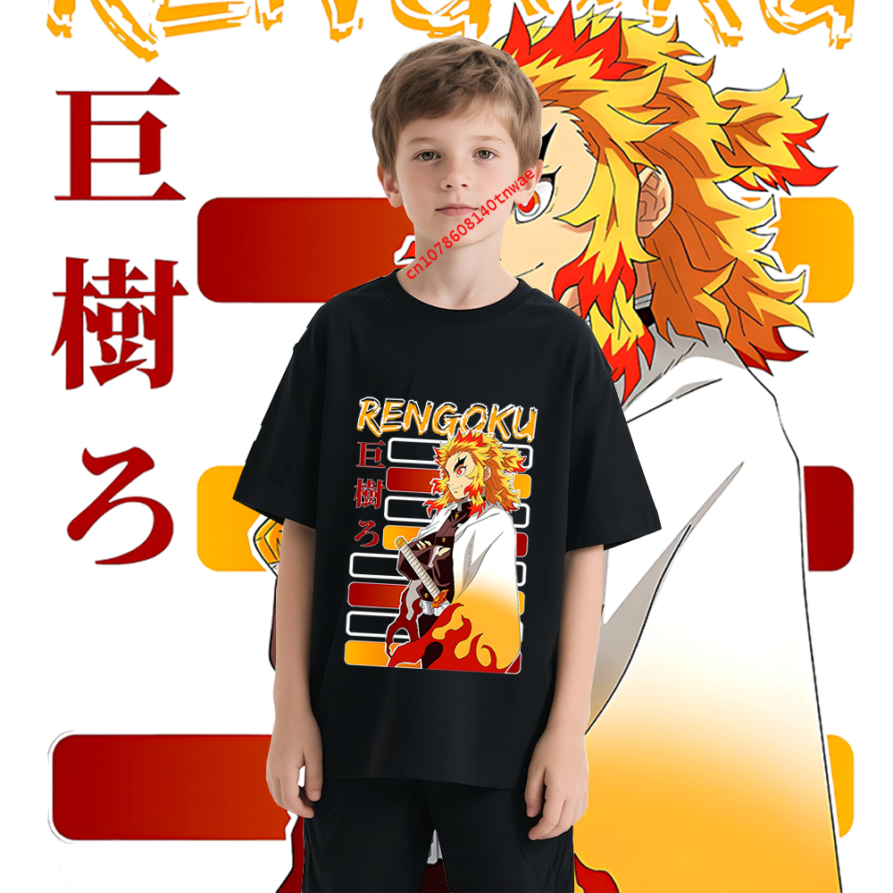 Cosplay Anime Tsunade - Rengoku Kyoujurou Demon Slayer kids T-shirt