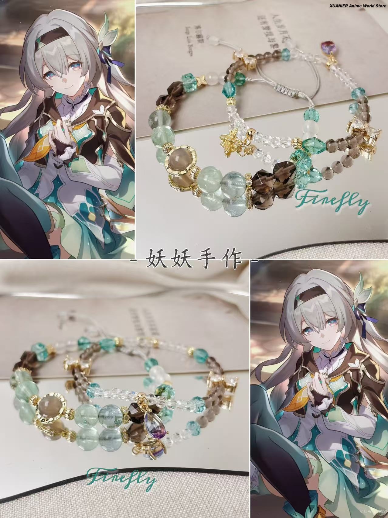 Anime Cosplay Seri - Game Honkai：Star RailFirefly Series Bracelet Handmade