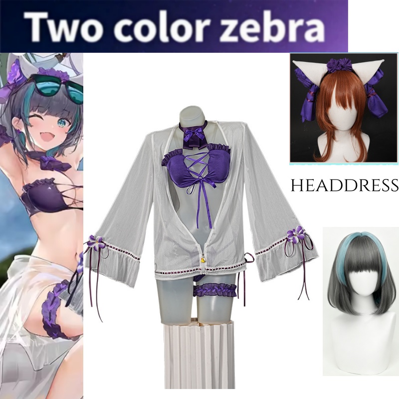 Anime Cosplay Bikini - Cheshire Cosplay Swimsuit Costume Game Azur