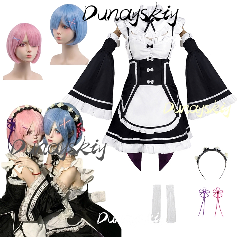 Rem Ram Cosplay Costume Anime  - Anime Cosplay Rem reseña y precio