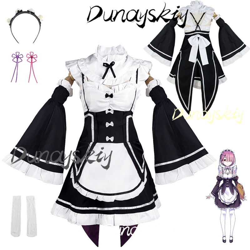 Rem Ram Cosplay Costume Anime  - Anime Cosplay Rem reseña y precio