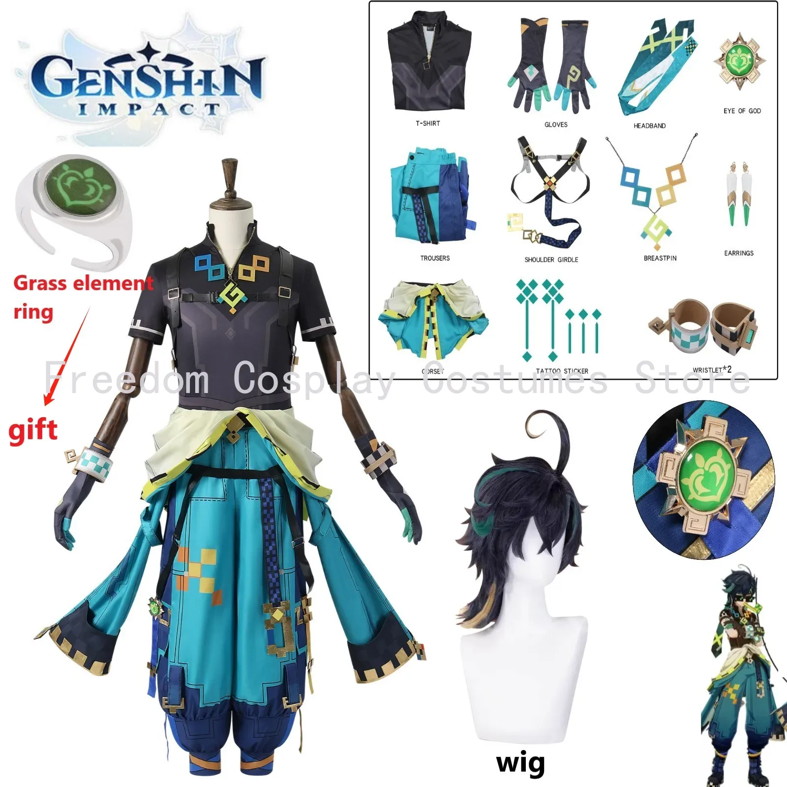 Game Genshin Impact Kinich Cos - Anime Cosplay Party reseña y precio
