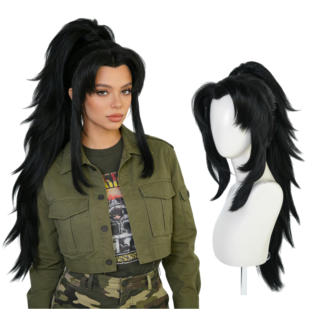 Anime cosplay wig black hairst - Cosplay Anime Expo reseña y precio