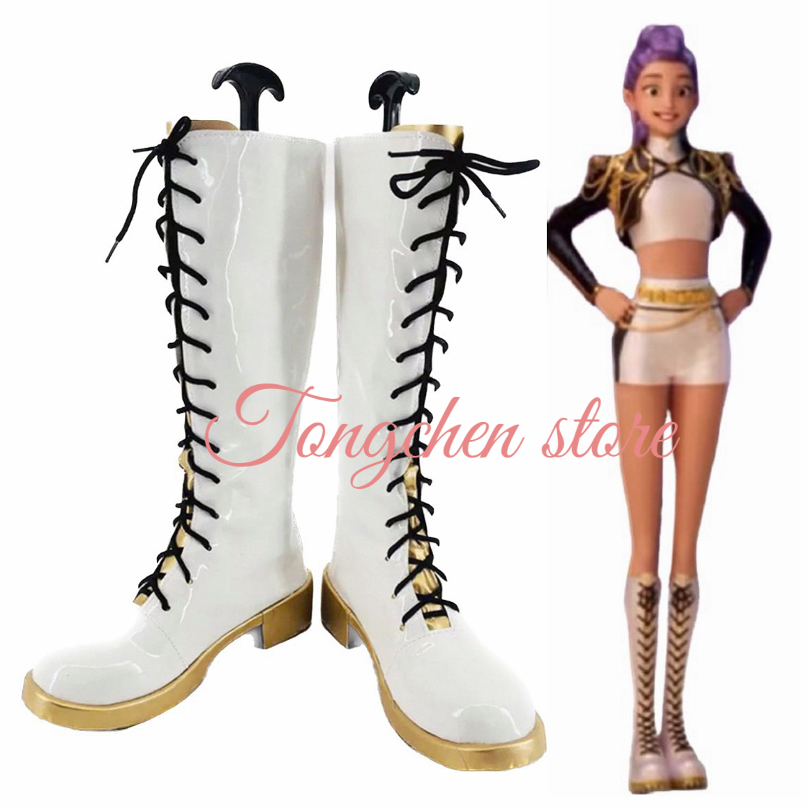 Zoey Black Golden Costume Shoe - Anime Zoey Cosplay reseña y precio
