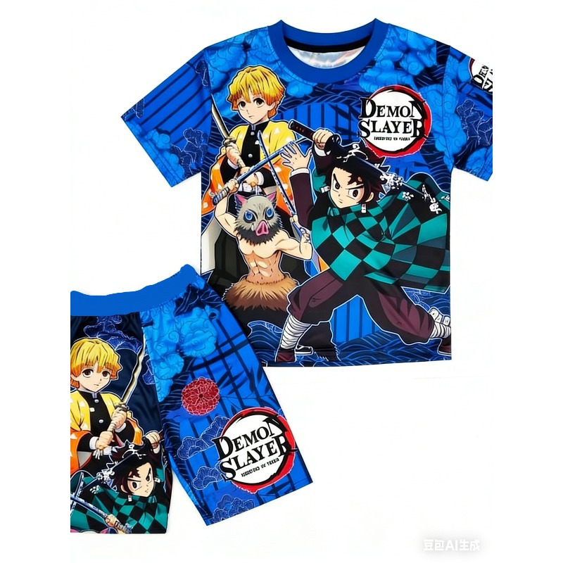 Demon Slayer Kids T-shirt Shor - Anime Cosplay Tanjiro reseña y precio