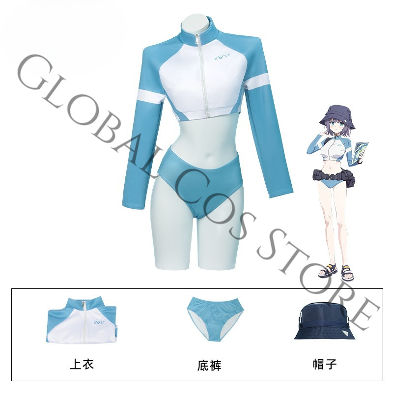 Sorai Saki Blue Swimsui Cospla - Anime Cosplay Bikini reseña y precio
